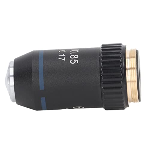 60X Achromatic Objective Lens, High Light Transmittance, Spring, International Standard RMS Size, Chrome Plated, for Professional Biological Microscopes