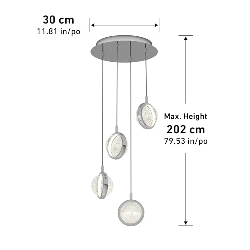 artika Avalon LED Pendant Light Fixture, Chrome by artika - Image 3