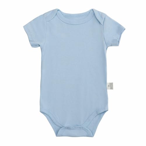 LOIJMK 6 colores lisos bebé algodón manga corta triángulo escalada traje bebé verano ropa 3 24 m pastel traje niña, azul, 12-18 meses