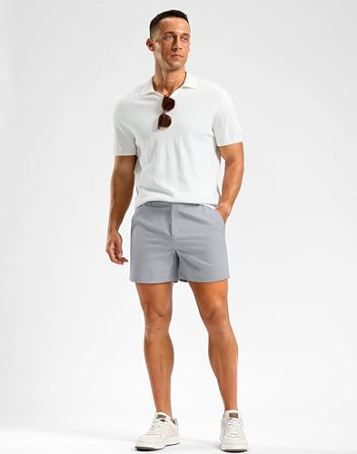 Image of Soothfeel Men's Casual Shorts 5 /7 /9 Inch Golf Dress Shorts for Men Flat Front Work Lightweight Quick Dry with 4 Pockets