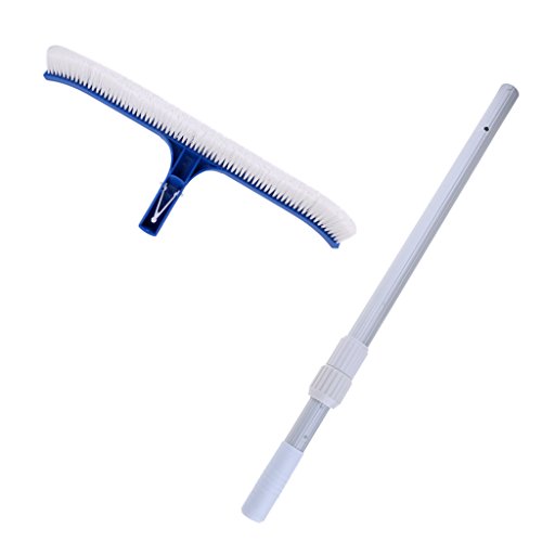Fityle — Kit de ferramentas de limpeza de escova telescópica para piscina de alga/spa com cerdas de