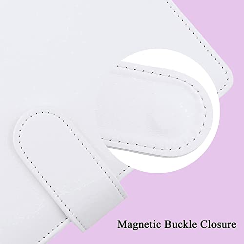 Antner A6 Pu Leather Notebook Binder (White) Bundle | 24 Pieces A6 Size Binder Pockets #TOP3