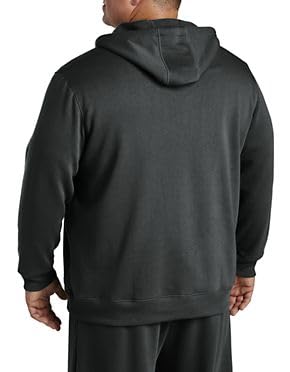 Dxl Big And Tall Essentials Full-Zip Fleece Hoodie, Black, 4Xlt #TOP2