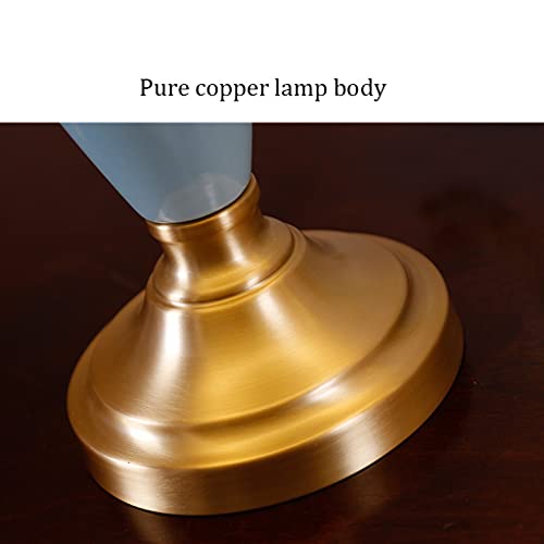Lampe de table rétro en céramique avec base en cuivre pour bureau - 5