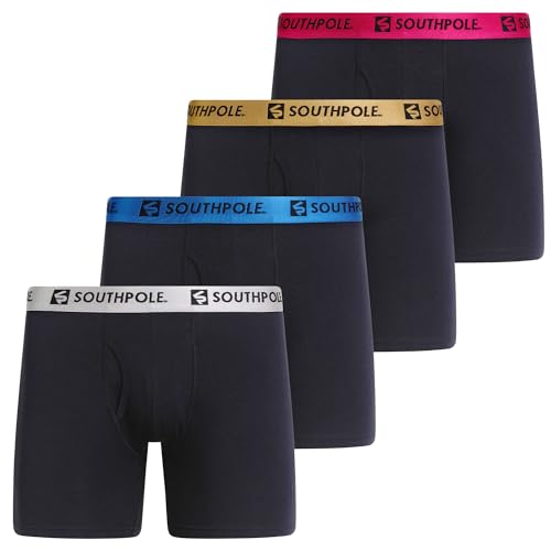 Southpole Cotton Stretch Boxer Briefs for Men Pack of 4 with 6