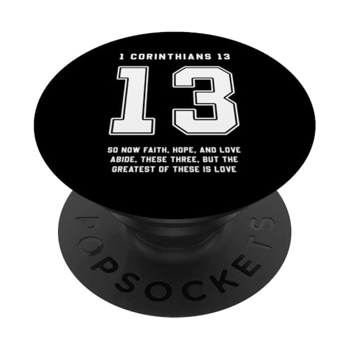 1 Corinthians 13:13 Bible Verse Team Sports Jersey Christian PopSockets Standard PopGrip