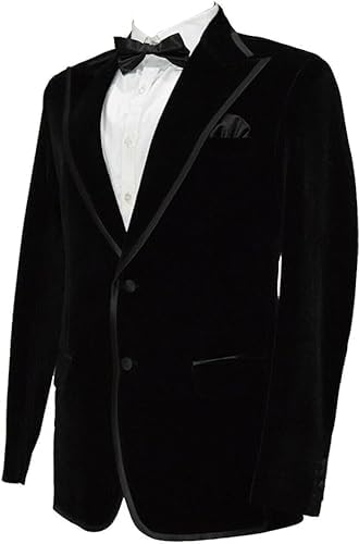 Men's Smoking Blazer Luxury Velvet Two Button Peak Lapel Black Party Wear Diner,Wedding,Evening,etc Jacket and Coat3