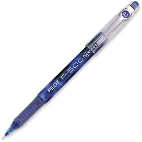 :Pilot P-500 Gel Rollerball Stick Pen, Needle Point, Blue Ink, 0.5mm Extra Fine Point, 24/Pack
