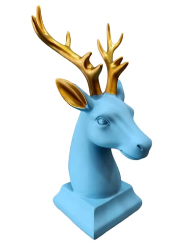 Image of AUGEN Polyresin Blue Deer Idol Statue Showpiece for Home Decor Decoration and Gifting (1 Piece,9830D)