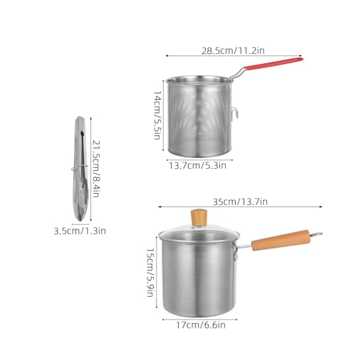 Friteuse acier inoxydable multifonctionnelle avec panier pour usage domestique - 3