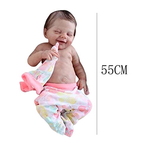 Boneca bebe reborn silicone realista,Bonecas Recém-nascidas de 55cm/20 polegadas renascidas realista