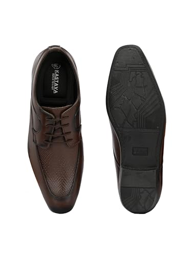 Image of KASTAVA KS 125 Breathable Synthetic Upper | Cushioned Sole, Ultra Comfort & Lightweight Lace-Up Formal Derby Shoes for Men