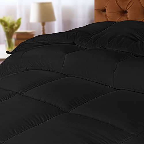 Utopia Bedding Duvet 200 x 220 cm, 370 GSM Warm Duvet, White Blanket with Corner Tabs (Black)
