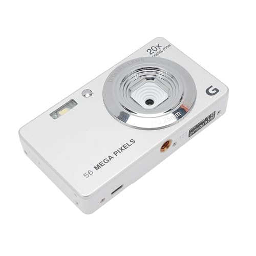 2.7インチディスプレイデジタルカメラ、56MP 4K 20xズームカメラ、フィルライト20フィルタースピーカー付き、手ブレ防止、自撮り、簡単USB充電、クリスマス、誕生日、卒業式に最適 (64GB)