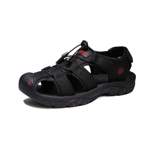 Chaussures de sport aquatiques cuir sandales de marche noir 45