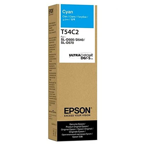 Bouteille d'encre EPSON T54C2 Encre Cyan pour imprimante SureLab D500 (réf. C13T54C220)