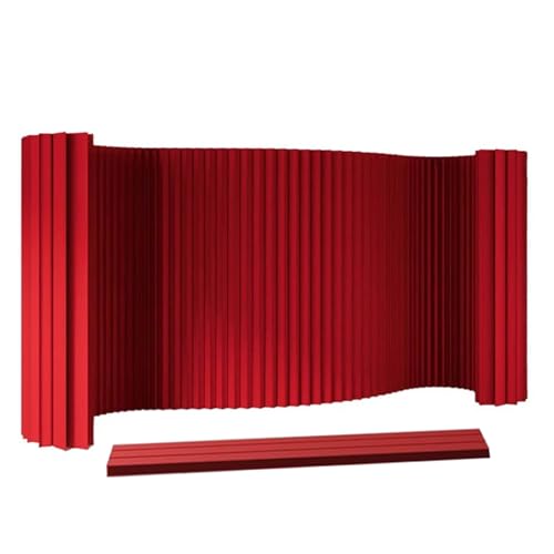 Cloison de séparation pliable en papier kraft rouge pour écran intimité de bureau 2m