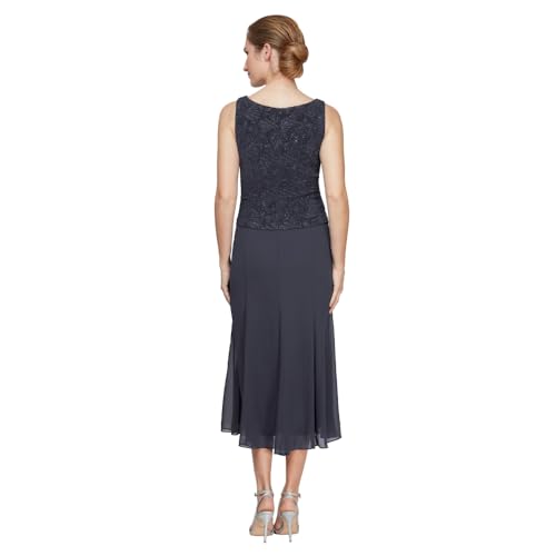 Image of Alex Evenings Women's Tea Length Jacket Dress, Perfect for Weddings, Formal Events (Petite and Regular Sizes)