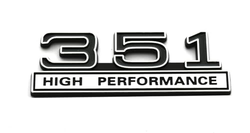 Image of 2pcs 351 5.8 Liter Engine High Performance Emblems Badge 3D Decals Stickers Cars Trucks (Chrome Black)