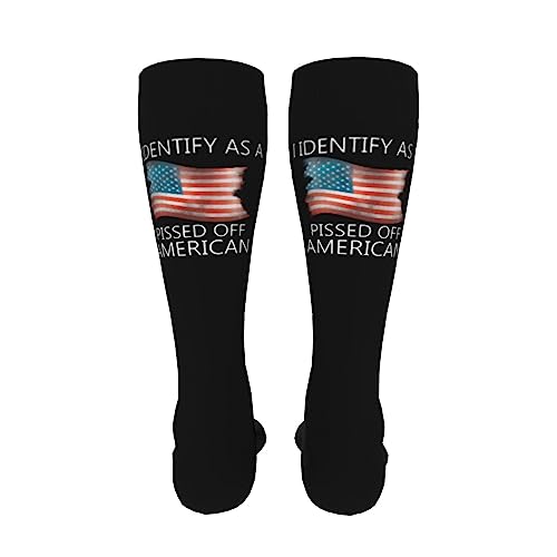 I Identifys As A Pissed Off American Knee High Socks For Women Long Tube Socks Athletic Compression Socks Unisex High Socks Girls4