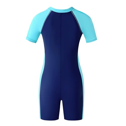 Image of karrack Girls and Boys One Piece Rash Guard Swimsuit Kid Water Sport Short Swimsuit UPF 50+ Sun Protection Bathing Suits