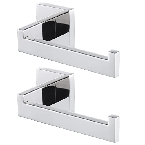 Image of KOKOSIRI Toilet Paper Holder Chrome Toilet Roll Holder for Bathroom Kitchen Washroom T-304 Polished Stainless Steel Wall Mounted, 2 Pack, B2003CH-P2