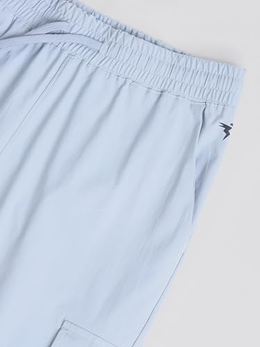 Image of TECHNOSPORT Men's Regular Fit Mid Rise Polyester Solid Cargos for Activewear, Regular Use and Quick Dry