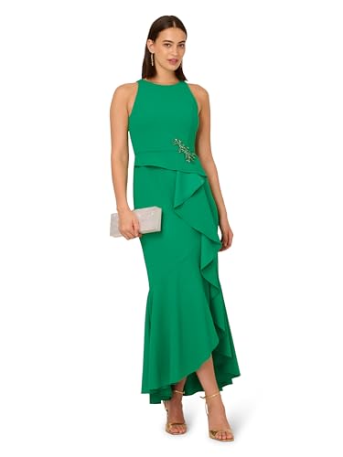 Image of Adrianna Papell Women's Beaded Crepe Halter Gown