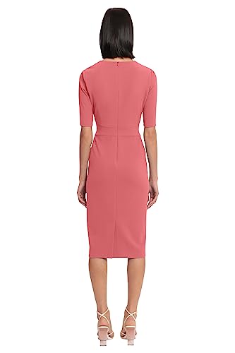 Image of Donna Morgan Women's Curved Waist Seam Crepe Workwear Dress Career Office Desk to Dinner Event Occasion Guest of