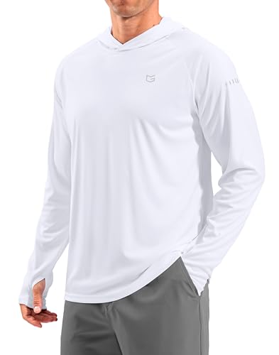 Image of Men's Sun Protection Hoodie Shirts Long Sleeve UPF 50+ Swim Shirts for Men Rash Guard Fishing Shirt Quick Dry