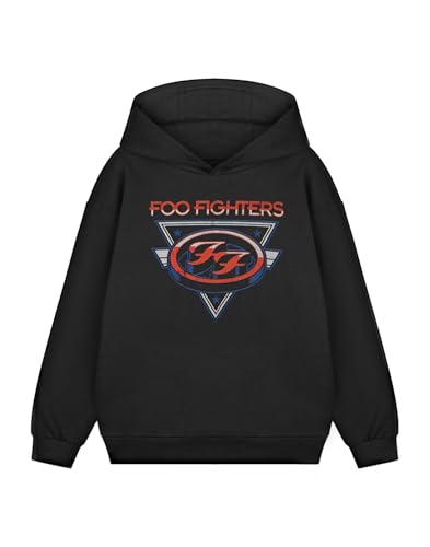 Foo Fighters Kids Hooded Fleece | Classic Black Band Logo Long Sleeve | Music Theme Casual Wear