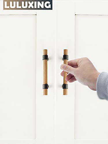 Luluxing Solid Wood Handle Cabinet Knobs Wooden Cabinet Handles Solid Wooden Drawer Pull Modern Hardware Pull Handle For Kitchen Wardrobe Cabinet thumb #4