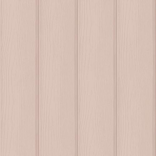 Papier peint effet panneau de bois à rainure et languette - Design élégant et simple pour chambre d'enfant, crèche, salle de jeux - Rose Holden 13994