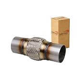 SUISFLXGRO Exhaust Flex Pipe Universal Type 100% Stainless Steel For Heavy Duty and Cars (1 PC, 2.25X4X8)