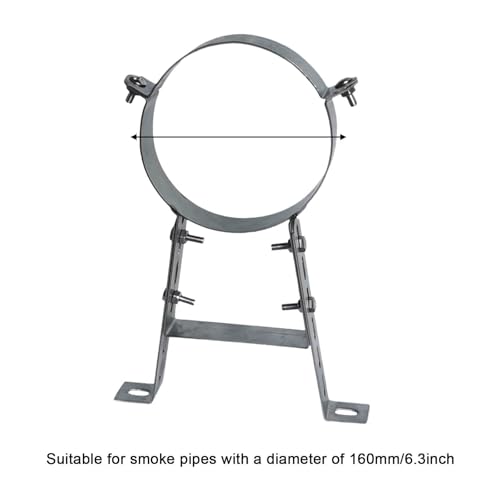 Support de tuyau de cheminée de 160 mm avec collier de serrage robuste - 6