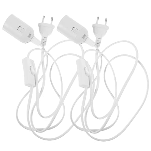 Toddmomy Lot De 2 Cordons De Lampe Suspendue Avec Douille E27 En Plastique Résistant Haute Température, Câble De 1,8 Mètre Avec Interrupteur, Prise De Courant Pour Éclairage Domestique Et Industriel