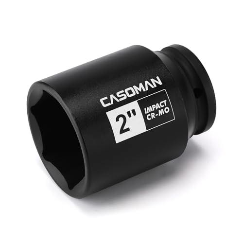 Image of CASOMAN 3 /4 inchDrive 6PT Deep Impact Socket-2 inch, SAE, CR-MO, Spindle Axle Nut Socket for Easy Removal of Axle Shaft Nuts (2 inch)