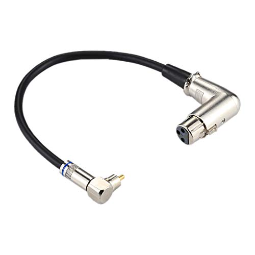 ComputerParts BZN Aluminium Shell RCA coude mâle à 3 Broches XLR Canon coude Femelle connecteur Audio Adaptateur pour Microphone de câble/équipement Audio, Longueur Totale: Environ 30cm