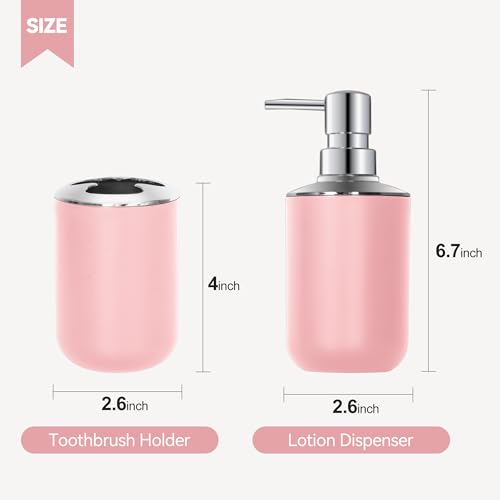 Ensemble de salle de bain rose : la solution rangement pour éliminer le désordre du lavabo