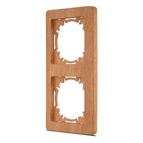 REV Schalterserie NOVA - 2-fach Rahmen senkrecht für Steckdosen, Lichtschalter & weitere Einsätze, eichefarben