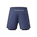Blaward Men’s 2 in 1 Running Shorts Quick Dry Workout Gym Shorts with Pockets, Tennis Training Athletic Shorts with Liner Navy, XX-Large