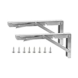 Versatilidad: Estos soportes para estantes plegables son muy adecuados para muchos trabajos de bricolaje en el hogar. Se puede utilizar en patios traseros, lavanderías, garajes, vehículos recreativos, balcones, cocinas y dormitorios, como bancos de jardín, mesas de ropa, estantes de almacenamiento, zapateros, estanterías etc.