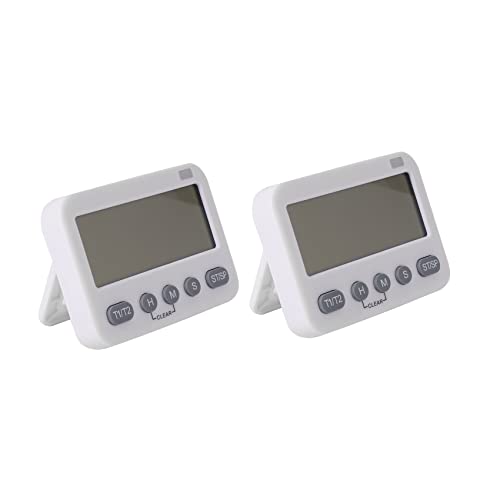 Pqahffowr 2 unidades serías de doble temporizador de cocina, temporizadores digitales para la cocción, temporizador, reloj Pomodoro, temporizador de cuenta regresiva para niños