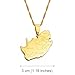 SAKVILSEC Gold Color Africa Map & Cities Pendant Jewelry Stainless Steel African Countries Map Necklaces For Women Men(South Africa,17.7 Inches)