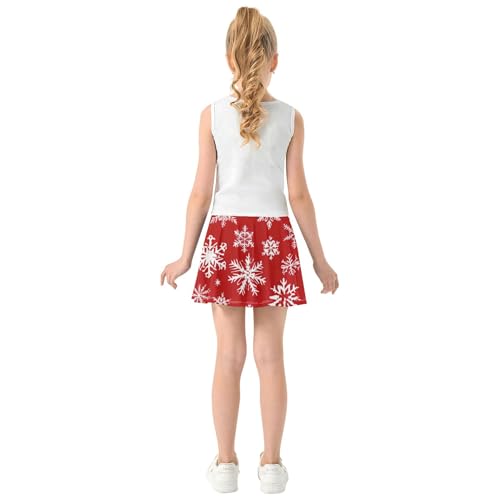 Toddlers Tennis Skirts Snowflakes Red Athletic Shorts Girls Skorts Cool Pink Cheer Skirt 4t4