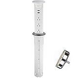 Intelligent Motorised Pop Up Power Strip,Multi - Function Kitchen Desktop Automatically Pop Up Vertical Power Socket,Retractable Power Strip with 3 Outlets,2 USB Charging Port(White)