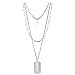 Colgante Collar Diez Personaje Estante Cadena De Suéter Acero Inoxidable Tres Pisos Apilado Collar Personalidad Del Hip Hop Collar De Longitud Y Joyería De Moda Sencilla Mamá Novia Joyas ,Silver