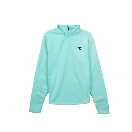 Diadora Kids Boys J. Warm Up Mock Neck Long Sleeve Quarter Zip Casual Tops Casual - Blue