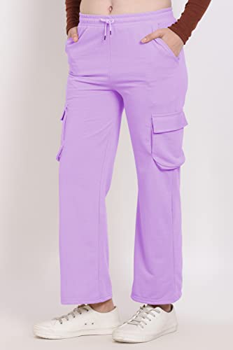 Image of Women's Cotton Fabric Stylish Cargo Pocket Lower /Sweatpants