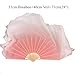 SALFEE 1pair 150 * 90cm Magic Pink Half Circle Double Fan Veils Folk Dance Veil Layers Light Silk Dance Veil Hand Dye
